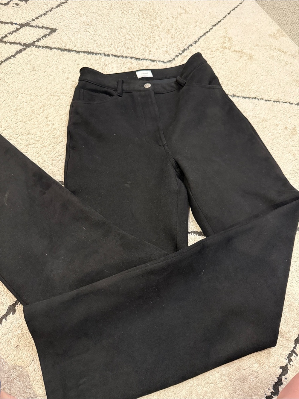 wilfred high waisted pant velour suede 6 Black Women's Stretch Jeans